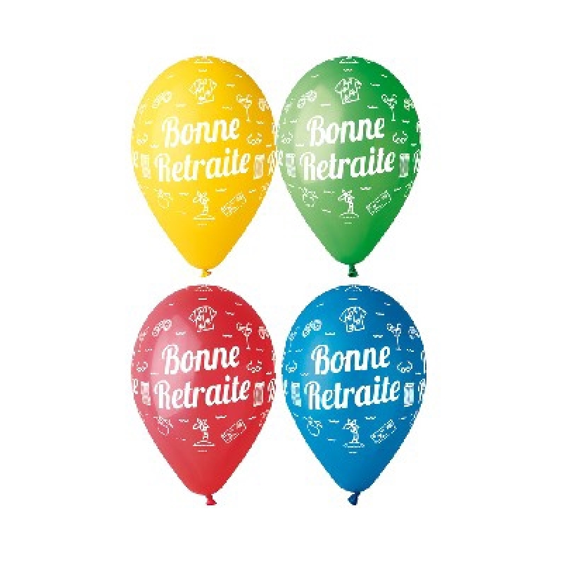 Ballons O 30 Cm Vive La Retraite X Sachet De 10 Ballons