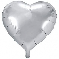 Ballons cœur Argent Mylar Ø 48 cm x l'unité