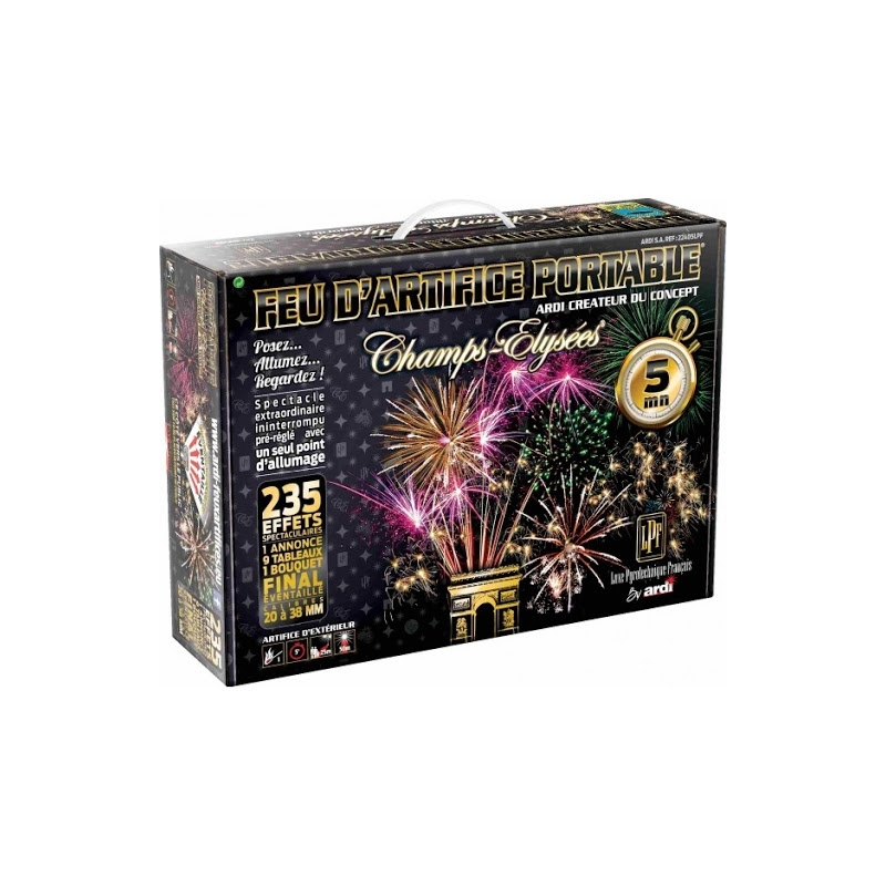 Feu d'artifice automatique Portable Luxe x 5 mn Champs Élysées