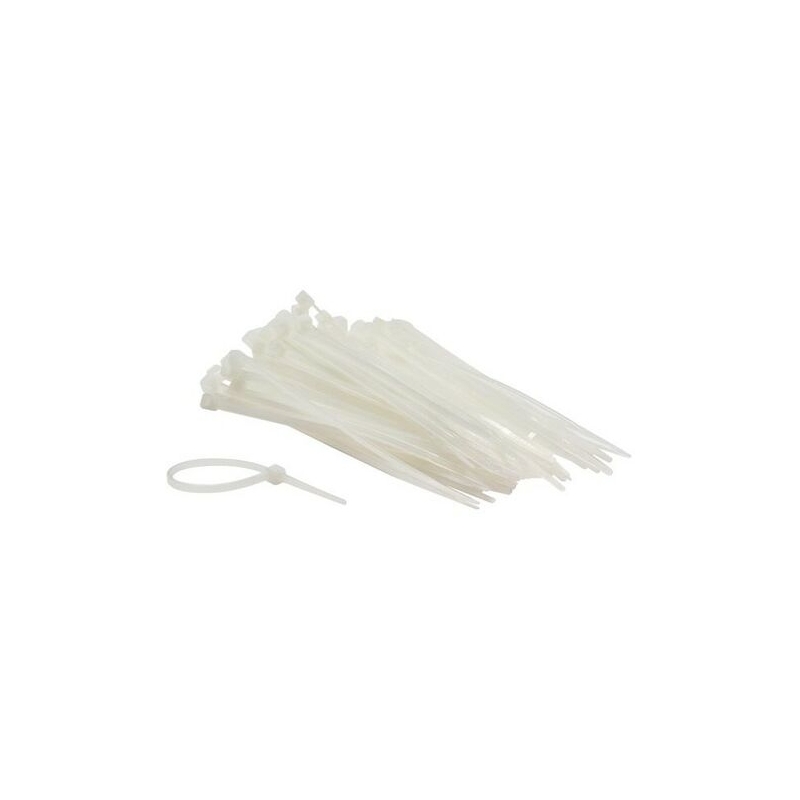 Collier de Serrage Rilsan Plastic Blanc Pm 10 cm x 100 units