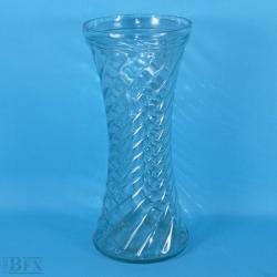 Vase rond torsadé transparent haut 25cm Ø 11cm résine cassable (sucre)