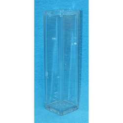 Vase cristal carré haut 20cm larg 7cm x 7cm résine casable (sucre)