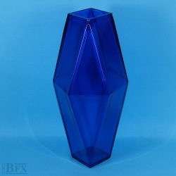 Vase Bleu à Facettes en résine cassable  HAUT 30 cm Ø14,4 cm (sucre)
