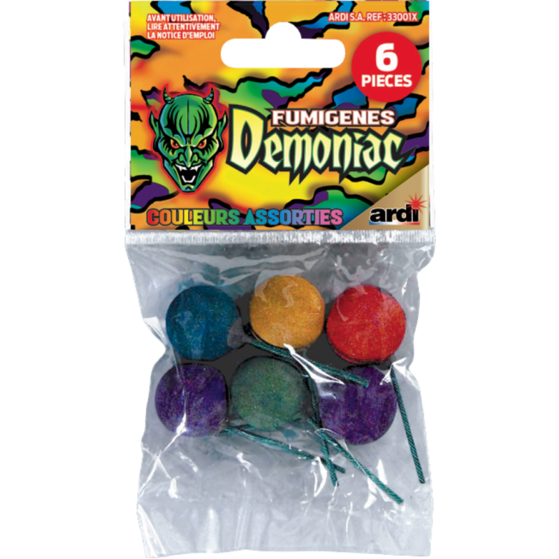Boules fumigènes Sachet de 6 couleurs Demoniac artifices