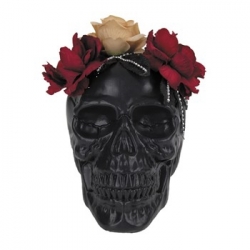 Crane squelette noir avec Fleurs -Halloween