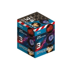 Compact artifice Space Race  Ø  48 mm- 25 coups x 55 sec-F3 x  60 sec -F335 sec